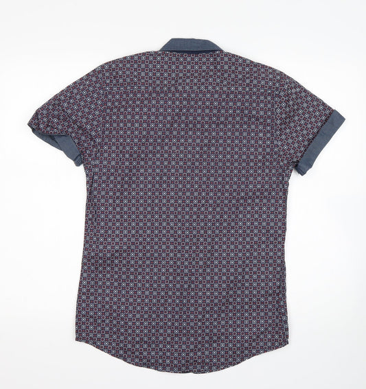 Twister soul Mens Multicoloured Geometric Cotton  Button-Up Size XS Collared