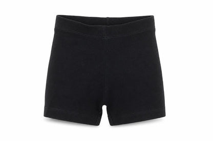 Front view of George boys’ black cotton compression shorts, size 4-5, years regular
