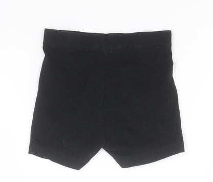 Back view of George boys’ black cotton compression shorts, size 4-5, years regular