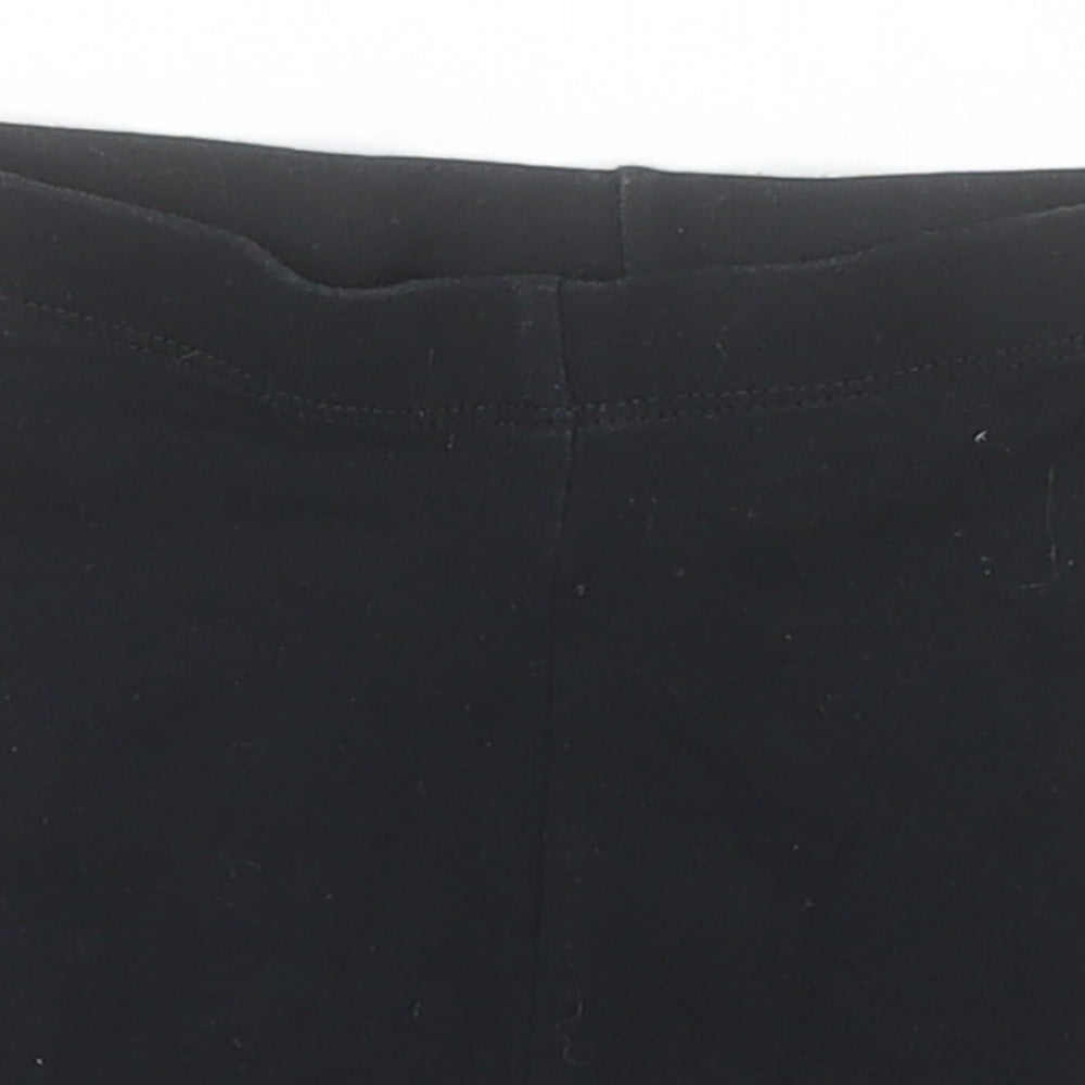 Close-up detail of George boys’ black cotton compression shorts, size 4-5, years regular