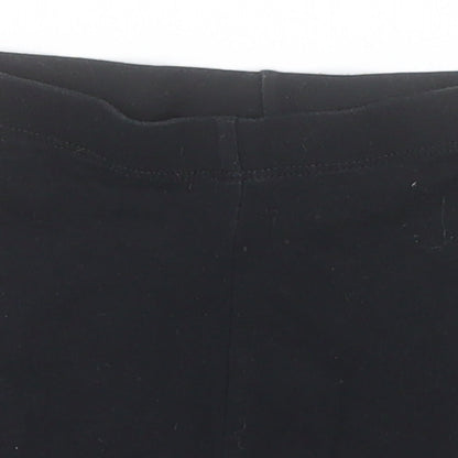 Close-up detail of George boys’ black cotton compression shorts, size 4-5, years regular