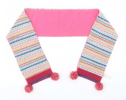 Additional front view of Matalan girls’ pink geometric acrylic scarf scarves & wraps one size