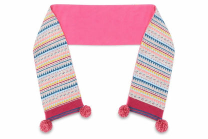 Front view of Matalan girls’ pink geometric acrylic scarf scarves & wraps one size
