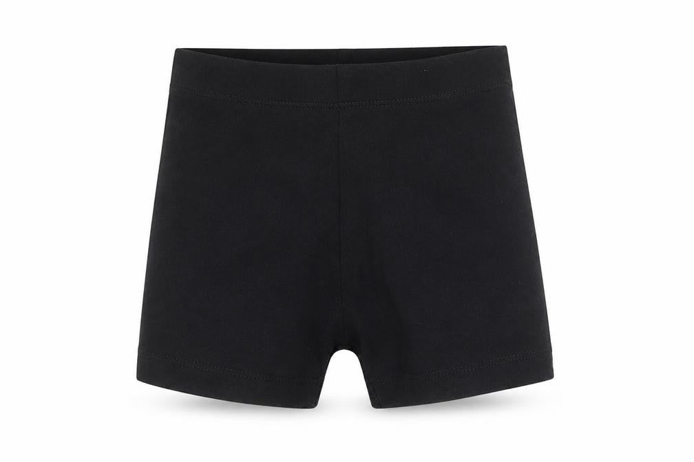 Front view of George boys’ black cotton compression shorts, size 4-5, years regular