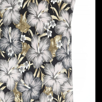 Angelica Womens Black Floral Viscose Pencil Dress    Round Neck