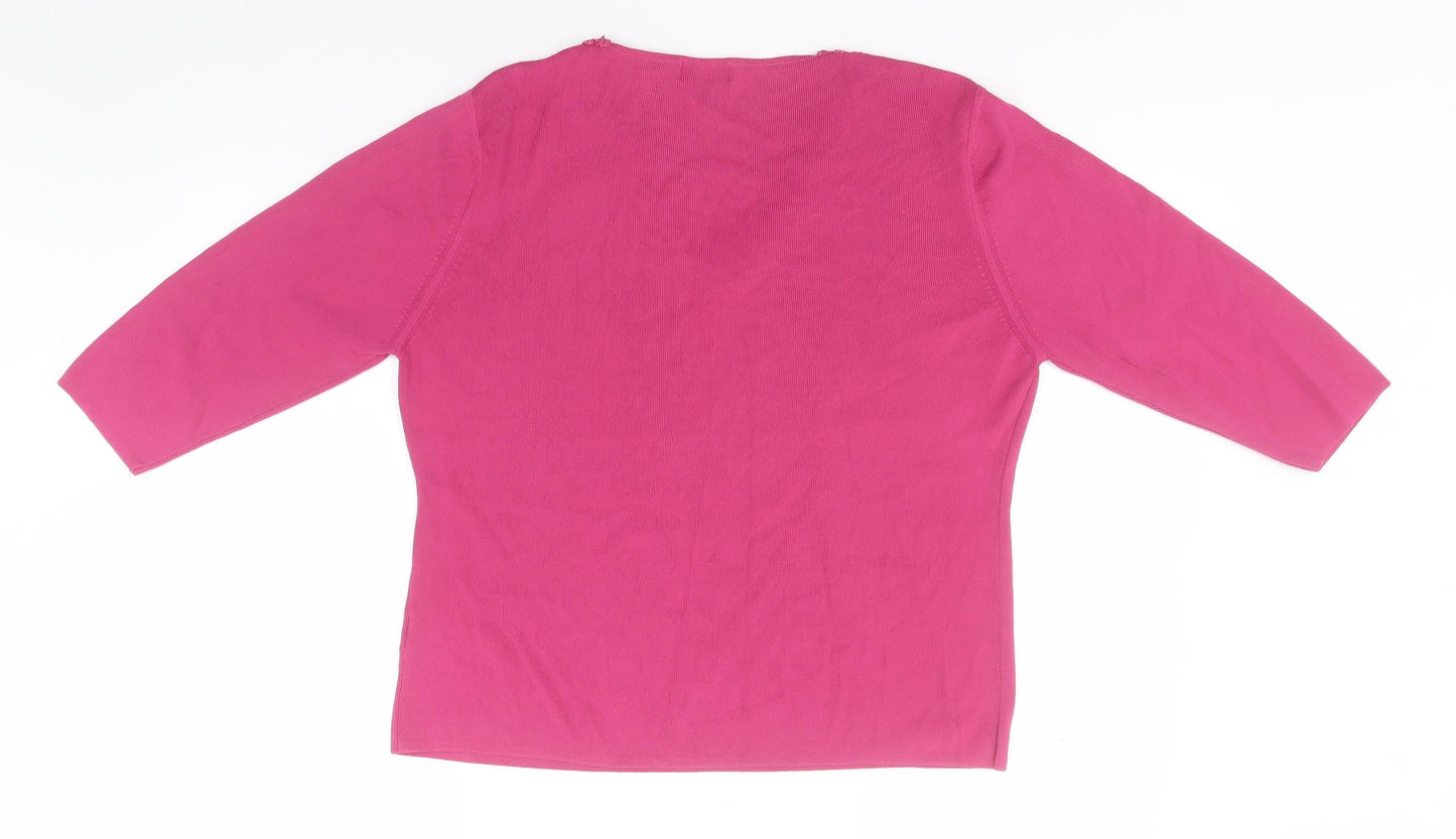 Womens UK Size L Bonmarché Pink Pullover Jumper