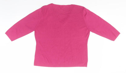 Womens UK Size L Bonmarché Pink Pullover Jumper