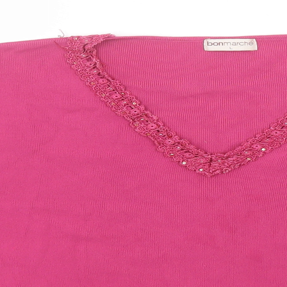 Womens UK Size L Bonmarché Pink Pullover Jumper