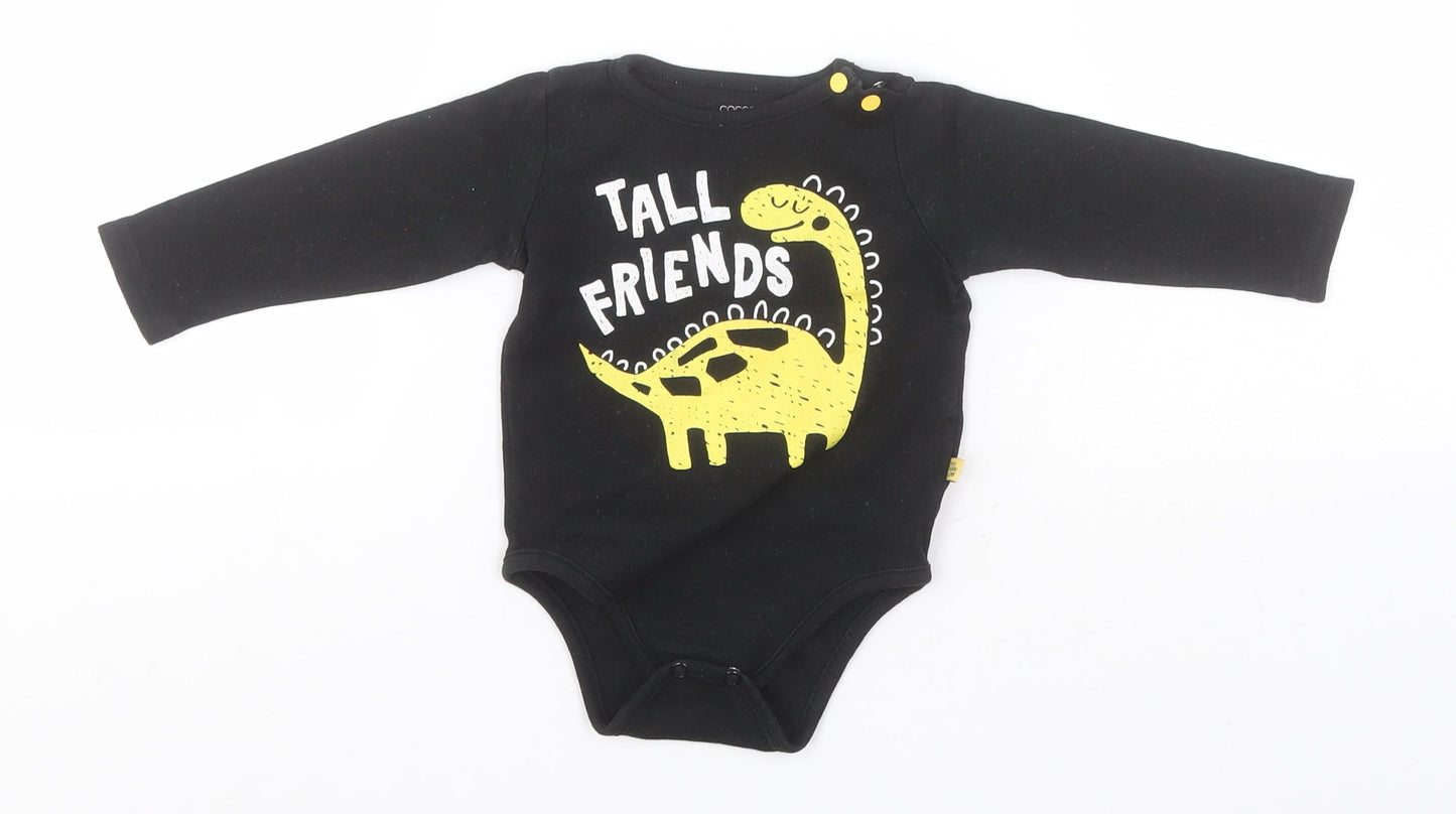 Coccodrillo Baby Black  Cotton Leotard One-Piece Size 9-12 Months   - Tall Friends, Dinosaurs