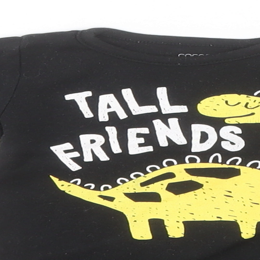 Coccodrillo Baby Black  Cotton Leotard One-Piece Size 9-12 Months   - Tall Friends, Dinosaurs