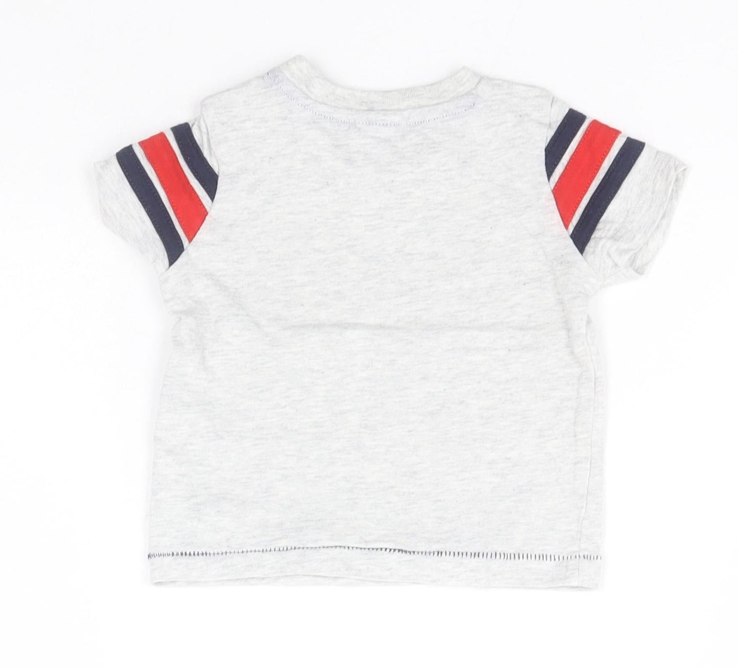 F&F Baby Grey  Cotton Basic T-Shirt Size 0-3 Months Round Neck