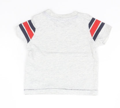 F&F Baby Grey  Cotton Basic T-Shirt Size 0-3 Months Round Neck