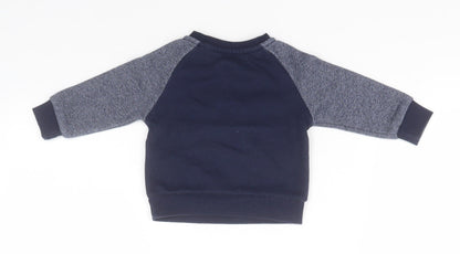 Primark Baby Blue  Cotton Pullover Jumper Size 6-9 Months   - Forest Friends, Bears