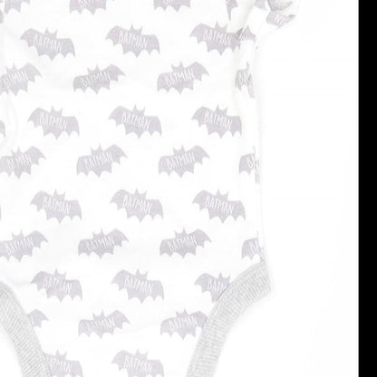 Batman Boys White Geometric Cotton Leotard One-Piece Size 6-9 Months   - Batman