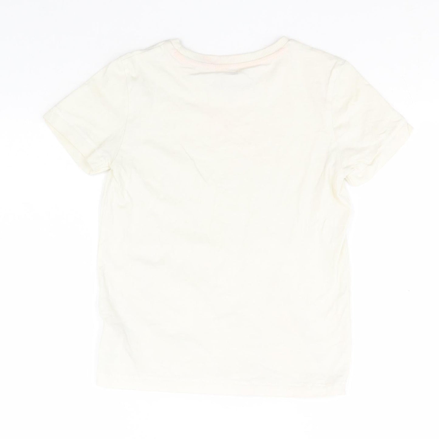 Marks and Spencer Boys Green  Cotton Basic T-Shirt Size 6-7 Years Round Neck