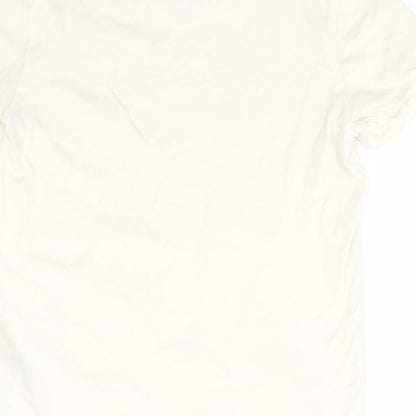 Marks and Spencer Boys Green  Cotton Basic T-Shirt Size 6-7 Years Round Neck