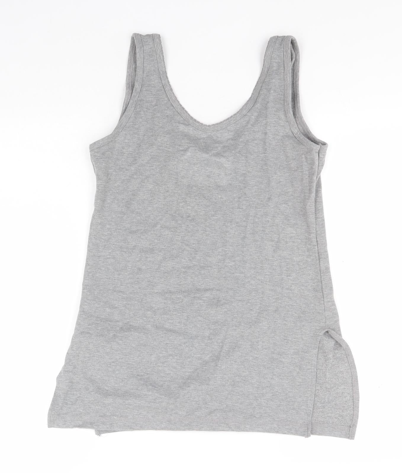 Womens UK Size 12 Preworn Grey Basic Tank