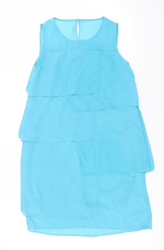 Debenhams Womens Blue  Polyester Pencil Dress  Size 10  Roll Neck