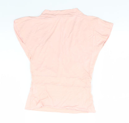 Influence Womens Pink  Viscose Basic T-Shirt  V-Neck