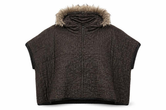 Womens UK Size S Aftershock Brown Cardigan Jumper