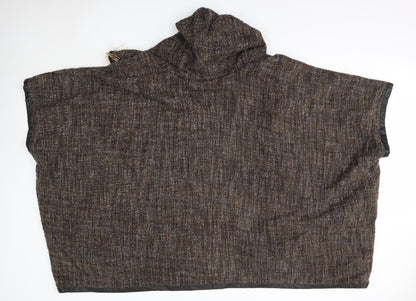 Aftershock Womens Brown V-Neck  Acrylic Cardigan Jumper Size S