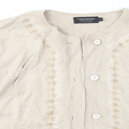 Womens UK Size L Paramour Beige Cardigan Jumper