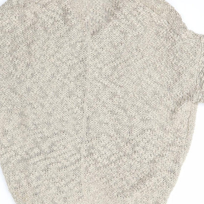 George Womens Beige Collared  Acrylic Cardigan Jumper Size S