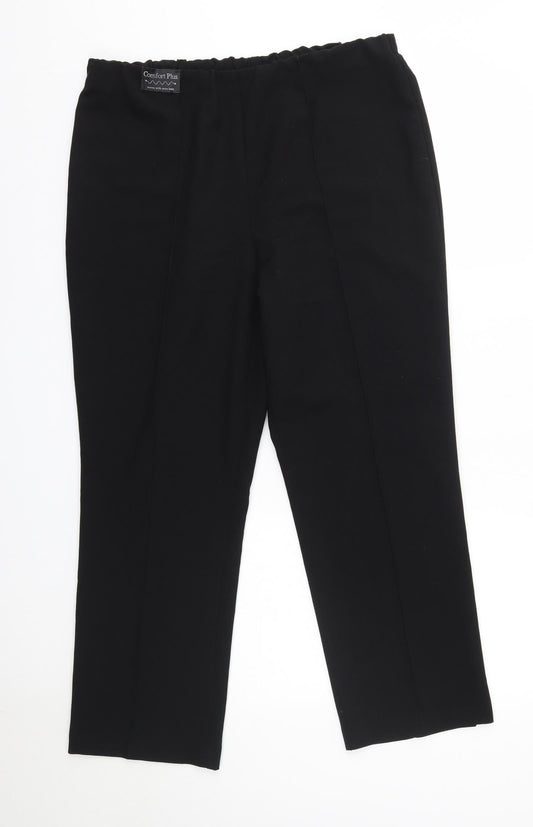 Womens UK Size 14 Vida Vi Regular Fit Dress Pants Black Trousers