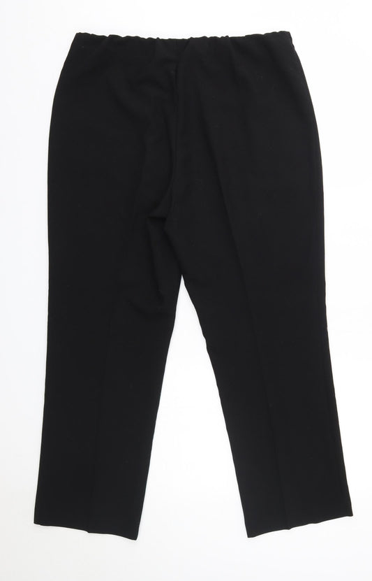 Womens UK Size 14 Vida Vi Regular Fit Dress Pants Black Trousers
