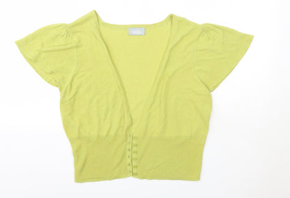 Wallis Womens Green  Viscose Basic Blouse Size 16 Round Neck