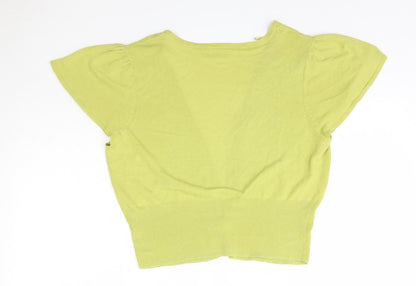 Wallis Womens Green  Viscose Basic Blouse Size 16 Round Neck