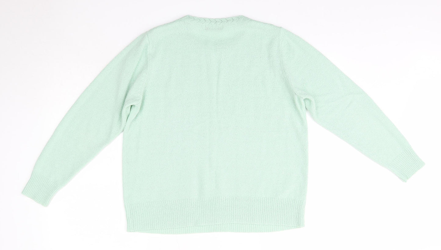 Womens UK Size M BM Green Pullover Jumper