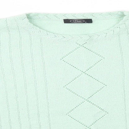 Womens UK Size M BM Green Pullover Jumper