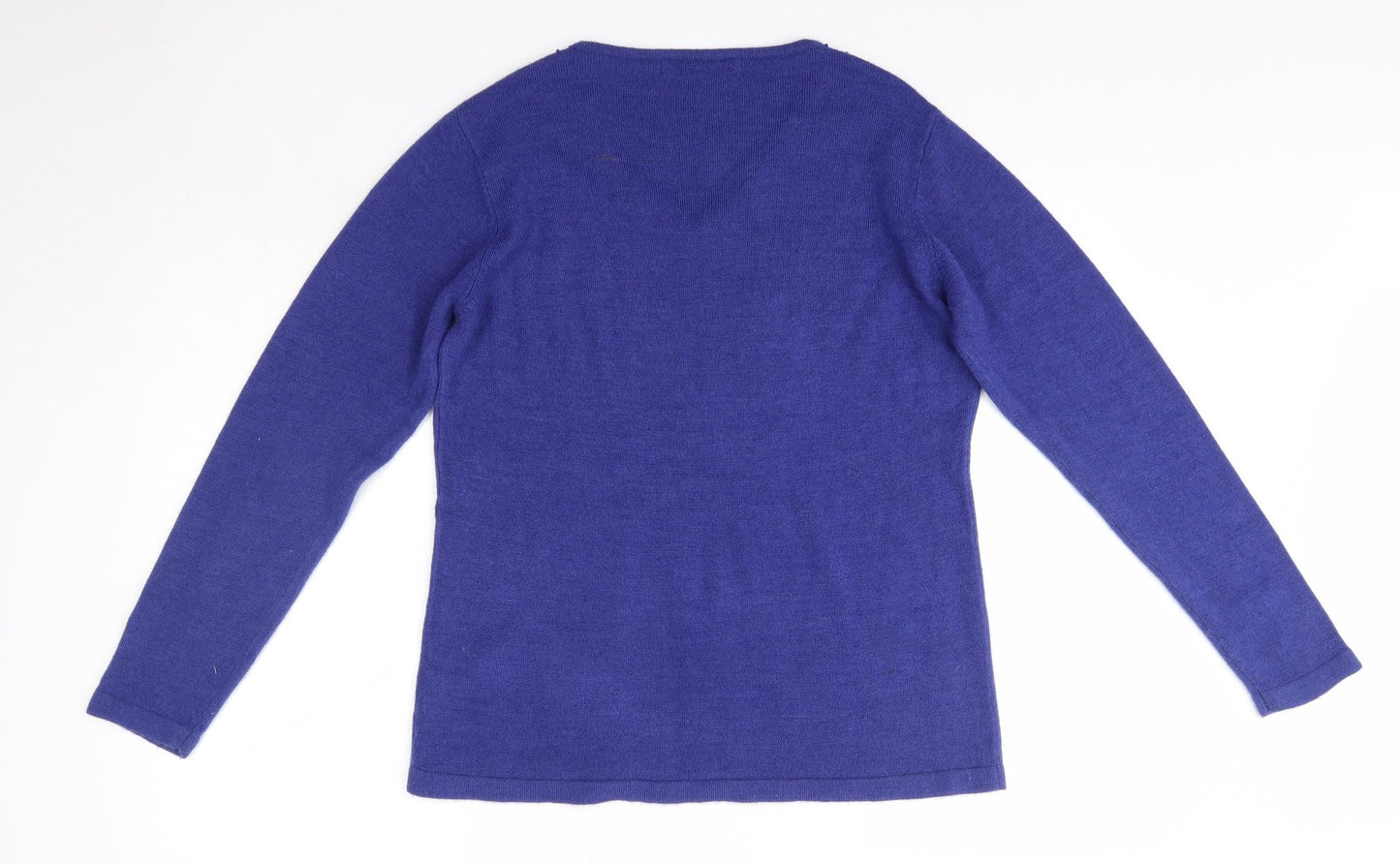 Womens UK Size M Isle Blue Pullover Jumper