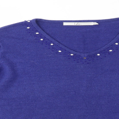 Womens UK Size M Isle Blue Pullover Jumper
