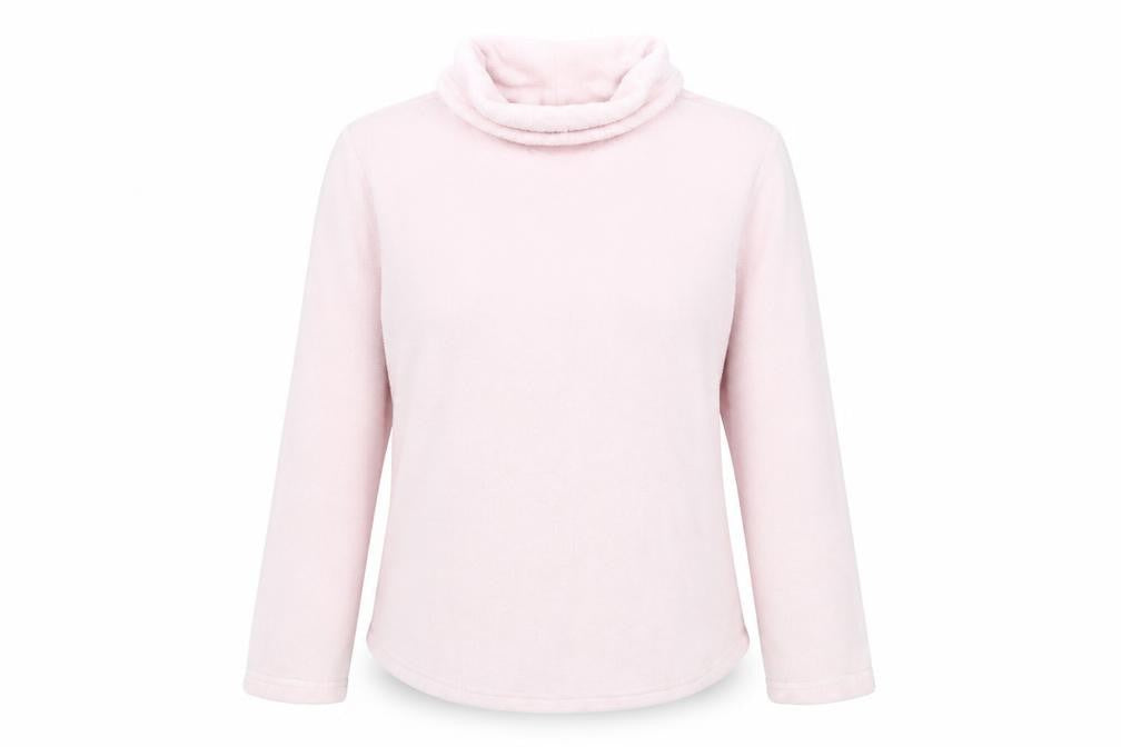 Front view of Matalan women’s pink solid polyester top pyjama top, size M