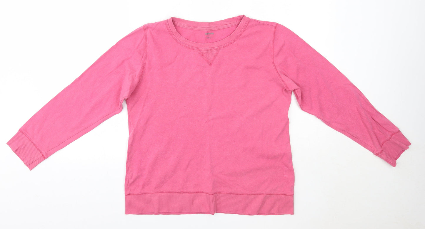Sussan Womens Pink Round Neck  100% Cotton Pullover Jumper Size M