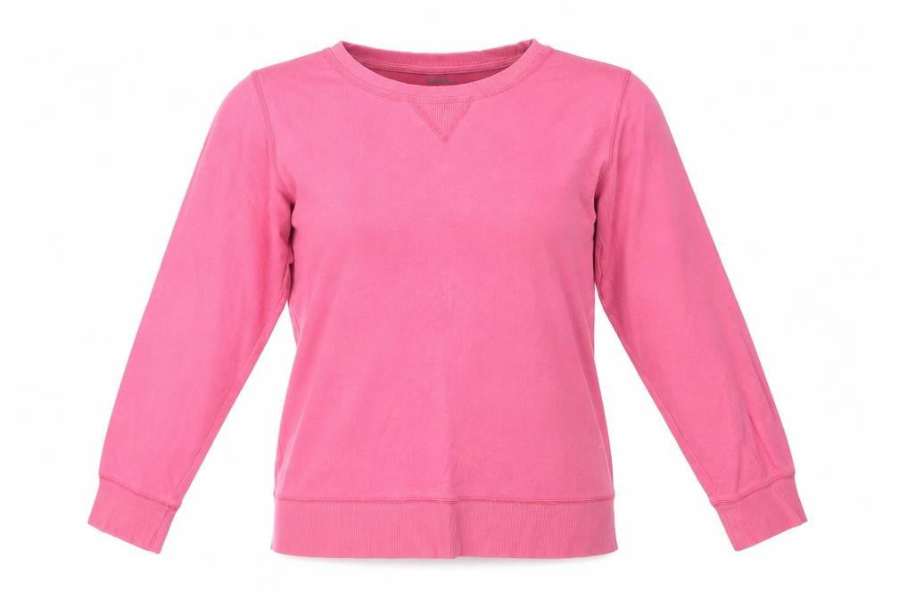 Front view of Sussan women’s pink round neck 100% cotton jumper, size M