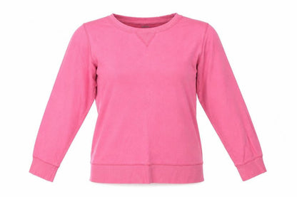 Front view of Sussan women’s pink round neck 100% cotton jumper, size M