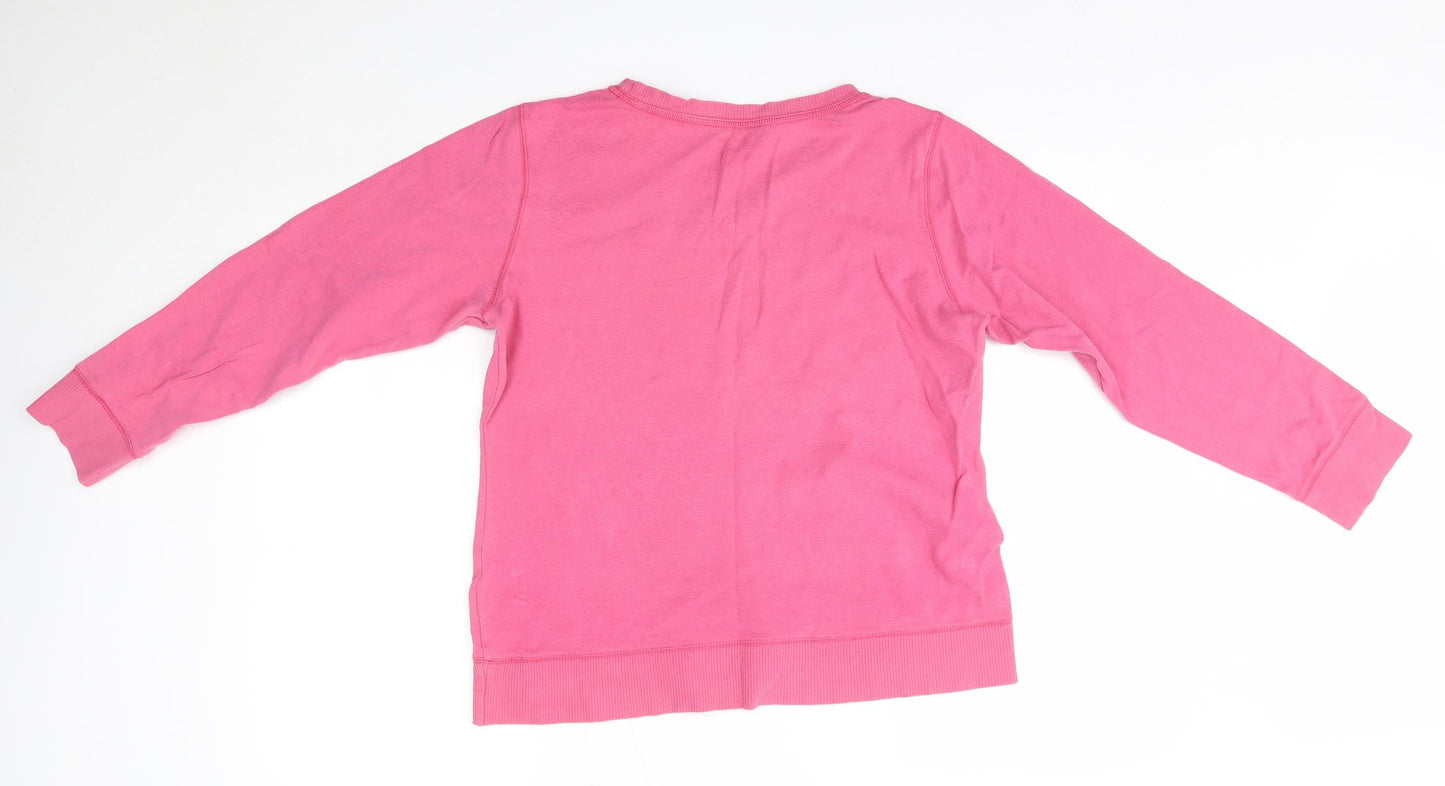 Sussan Womens Pink Round Neck  100% Cotton Pullover Jumper Size M