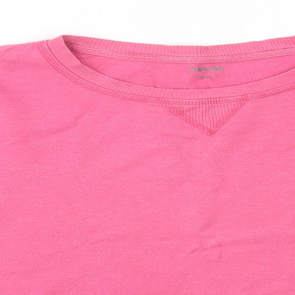 Sussan Womens Pink Round Neck  100% Cotton Pullover Jumper Size M