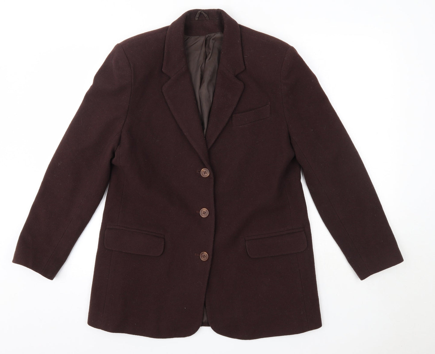 Womens UK Size 12 Classic Brown Overcoat