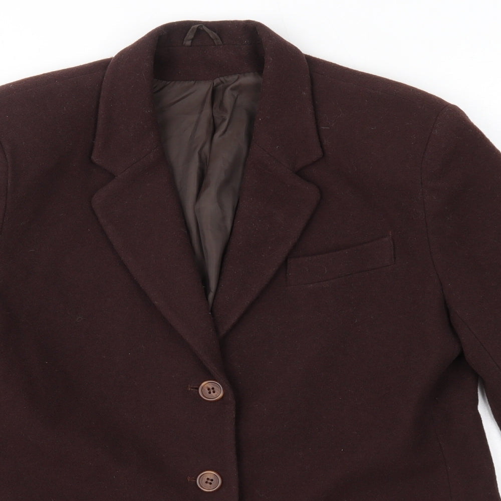 Womens UK Size 12 Classic Brown Overcoat