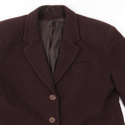 Womens UK Size 12 Classic Brown Overcoat