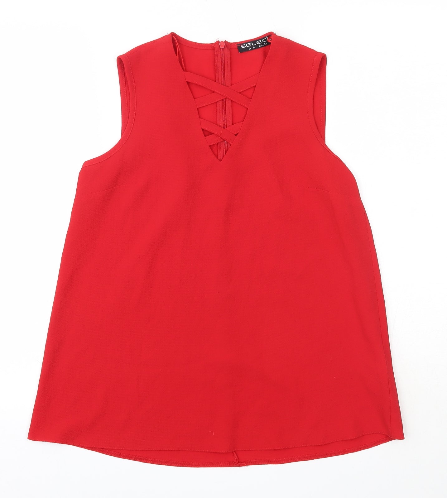Womens UK Size 6 Select Red Basic Blouse