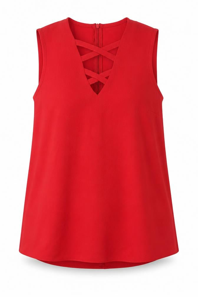 Womens UK Size 6 Select Red Basic Blouse