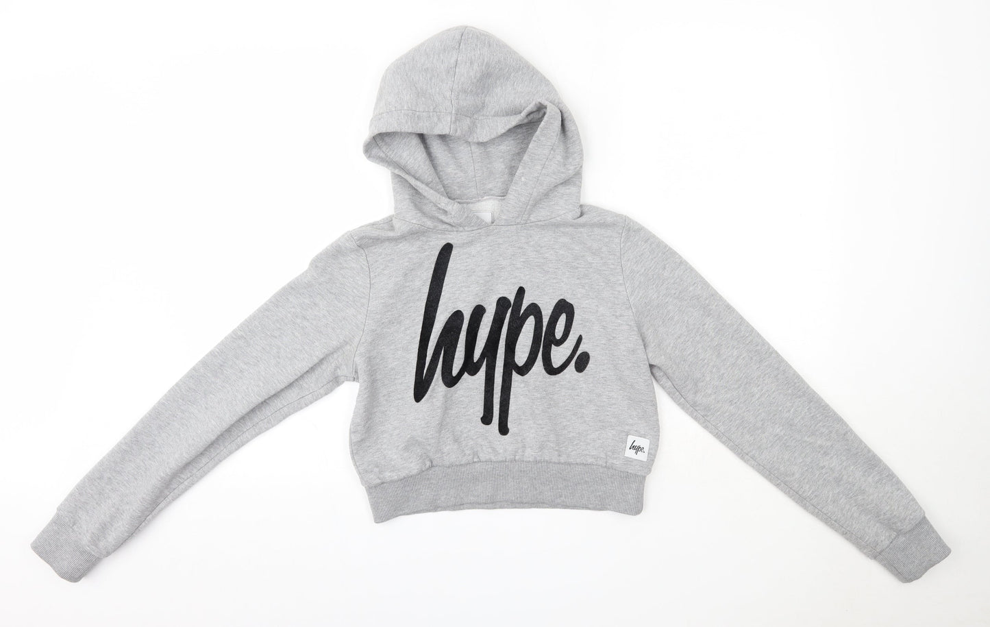 Hype Womens Grey  Cotton Pullover Hoodie Size 6