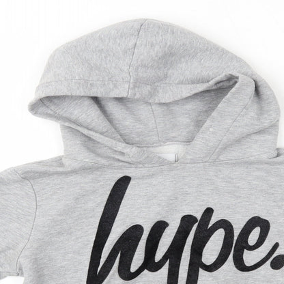 Hype Womens Grey  Cotton Pullover Hoodie Size 6