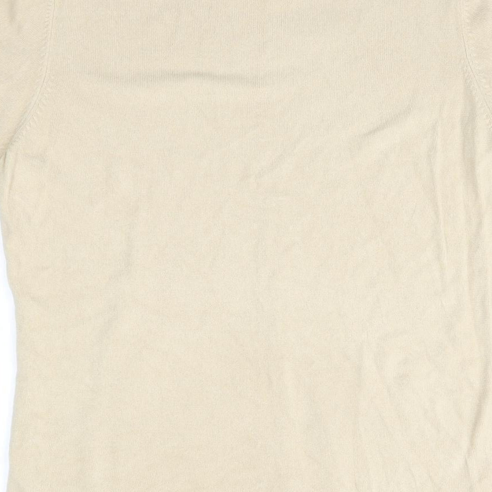 BHS Womens Beige Round Neck  Acrylic Pullover Jumper Size 14