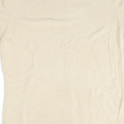 BHS Womens Beige Round Neck  Acrylic Pullover Jumper Size 14